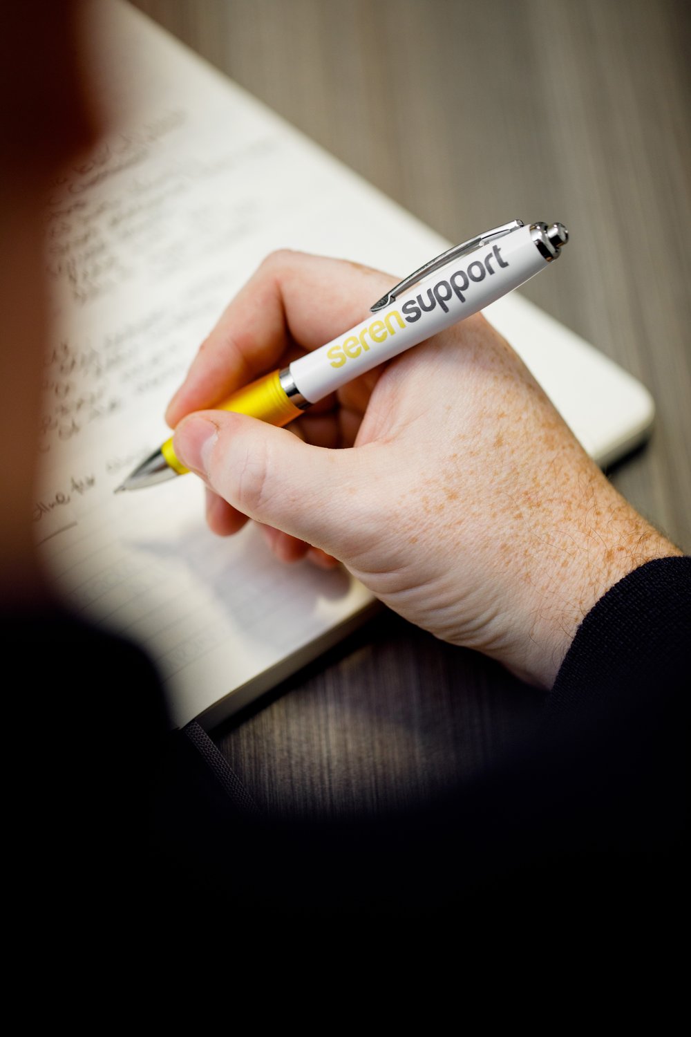 Seren branded pen used during care planning in Wales